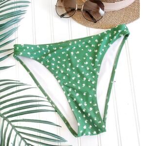 FAITHFULL The Brand green ditsy print floral swim bikini bottoms Size Small